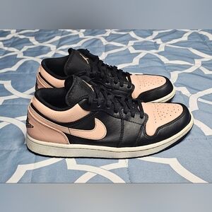 Air Jordan 1 Low Crimson Tint Pink Black White Leather Size 10.5